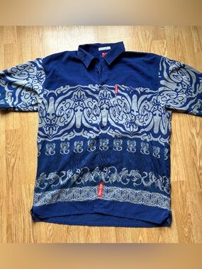 Marc Ecko VTG Scorpion polo shirt blue size L double needle men’s